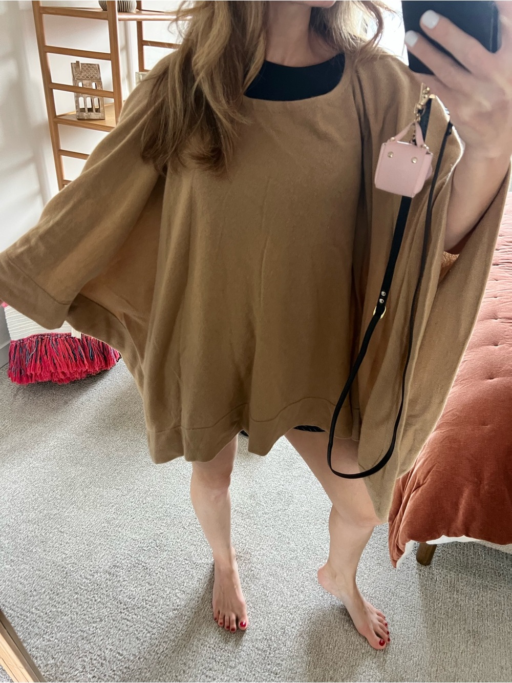 White+Warren Relaxed Camel Poncho as new